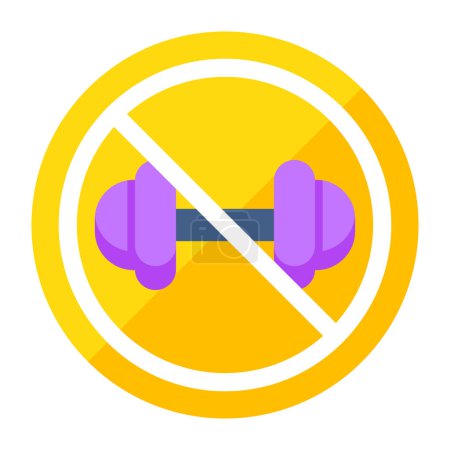 Illustration for Conceptual flat design icon of no dumbbells - Royalty Free Image