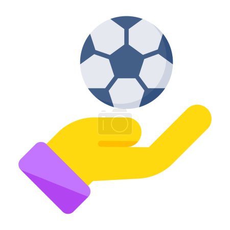 Illustration for Flat design icon of chequered ball, football - Royalty Free Image