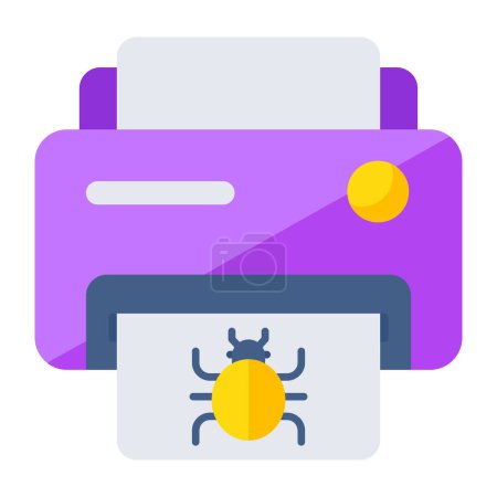Illustration for Premium download icon of infected printer - Royalty Free Image