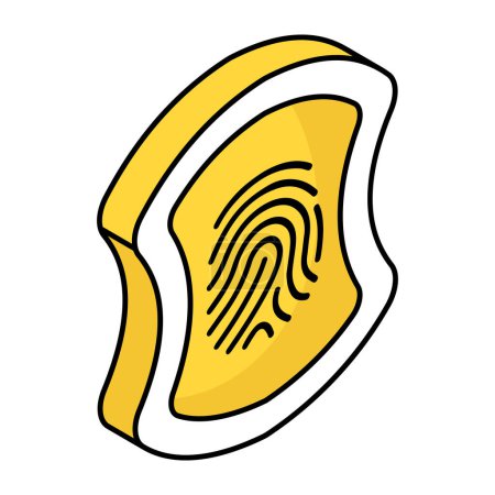 Ilustración de Creative design icon of fingerprint shield - Imagen libre de derechos