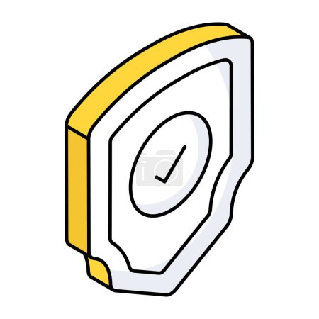 Ilustración de An editable design icon of verified shield - Imagen libre de derechos