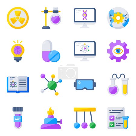 Téléchargez les illustrations : Science and Lab icons set is designed with love of detail and quality. It is ideal for working with sites, applications and interfaces. Set is completely vector and easy to edit. - en licence libre de droit