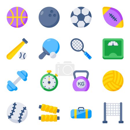 Illustration for Sports set is designed with love of detail and quality. A wide selection will satisfy all visualizations needs. This set is completely vector and easy to edit. - Royalty Free Image