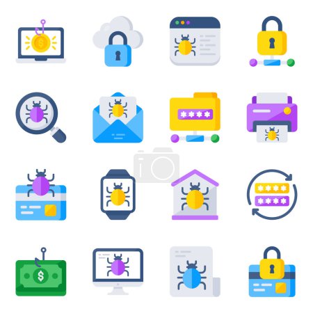 Téléchargez les illustrations : A large selection of very high quality hacking icons. This pack contains most of the icons you need for your website, your app or even for your software. - en licence libre de droit
