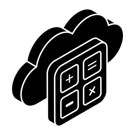 Illustration for An icon design of cloud calculator - Royalty Free Image