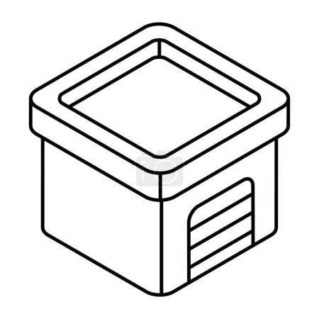 Illustration for Linear design icon of warehouse - Royalty Free Image
