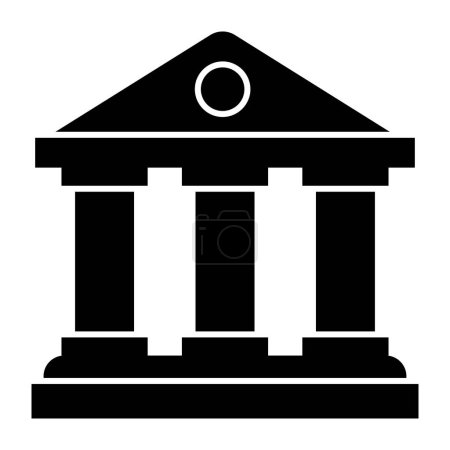 Un icono de diseño sólido del edificio del banco