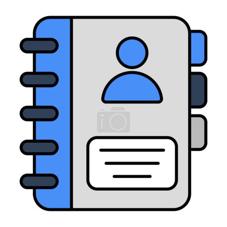 Illustration for Premium download icon of contact book - Royalty Free Image