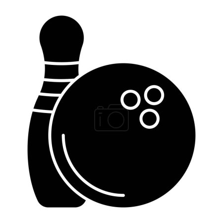 Téléchargez les illustrations : Skittles avec balle mettant en valeur le concept de jeu de bowling - en licence libre de droit