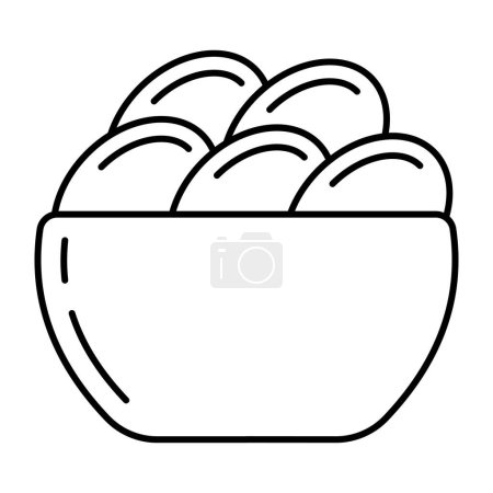 Illustration for Eggs bowl icon, editable vector - Royalty Free Image