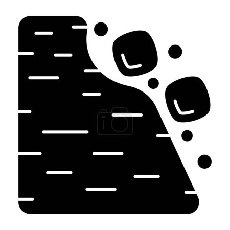 Illustration for A solid design icon of landslide - Royalty Free Image
