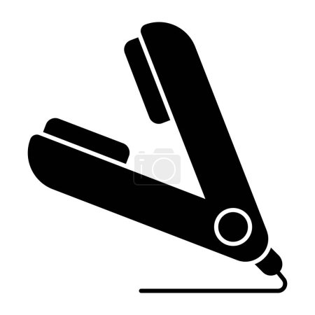 Illustration for Perfect design icon of hair straightener - Royalty Free Image