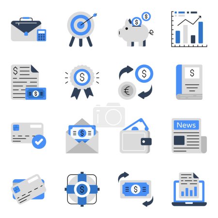 Illustration for Download this business icons set. It comes up with modifiable quality. Grab this set and enjoy designing. - Royalty Free Image