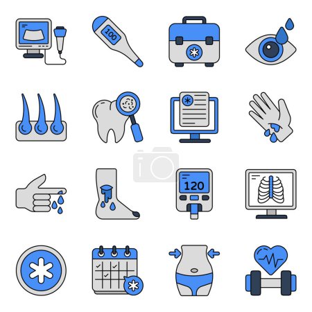 Illustration for Creatively designed pack of medical icons. You can use these icons as images in your app, visualizations for your presentation, or even pictures in your marketing plan! - Royalty Free Image