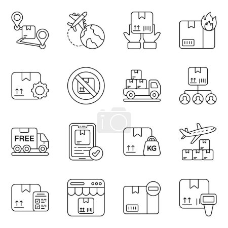 Illustration for An absolute vector set titled as logistic is very much handy for utilization. You may edit it according to the demand of the project. - Royalty Free Image