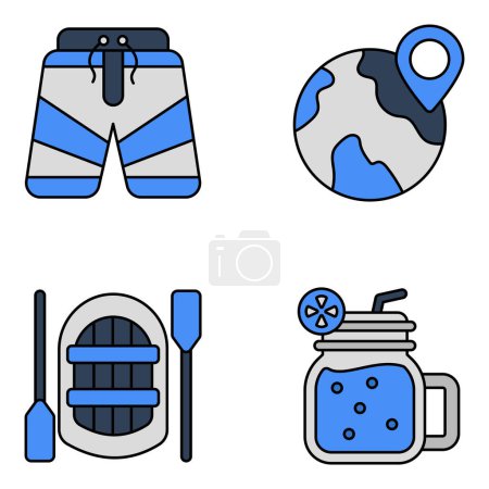 Illustration for Get these travel icons encompassing a wide variety of editable vectors which you can't miss to catch them. Hold it and use it according to your projects. Happy designing. - Royalty Free Image