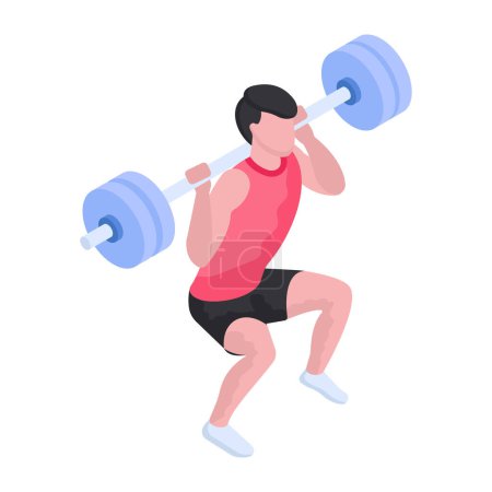 Illustration for A creative design illustration of weightlifter - Royalty Free Image