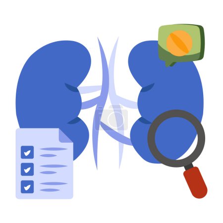 Illustration for Premium download icon of kidneys function test - Royalty Free Image