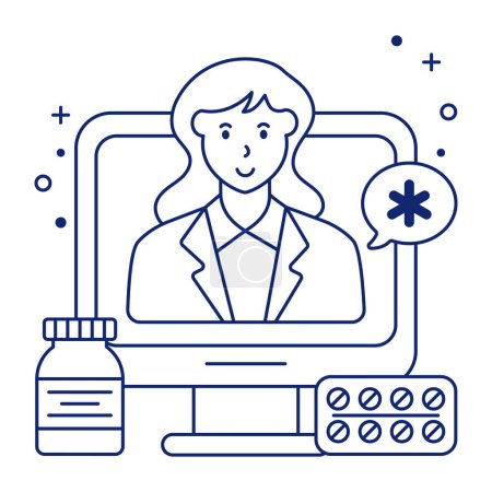 Illustration for An icon design of online doctor - Royalty Free Image