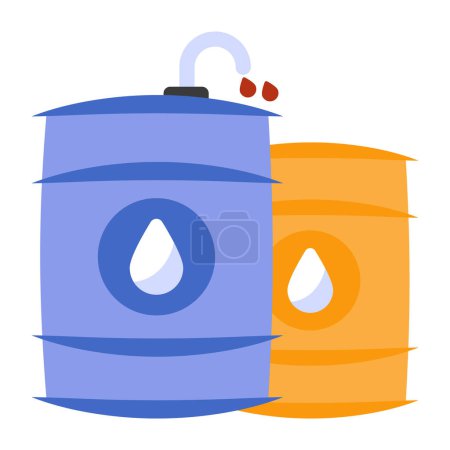 Illustration for Editable design icon of oil drums - Royalty Free Image