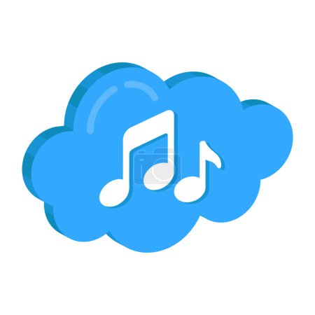 Téléchargez les illustrations : An icon design of cloud music - en licence libre de droit