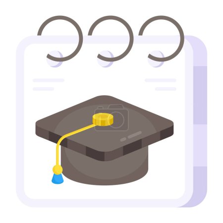 Illustration for Calendar and mortarboard, icon of study schedule - Royalty Free Image