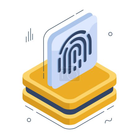 Illustration for Premium download icon of thumbprint - Royalty Free Image