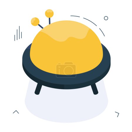 Illustration for Trendy vector design of flying saucer - Royalty Free Image