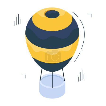 Illustration for Premium download icon of hot air balloon - Royalty Free Image