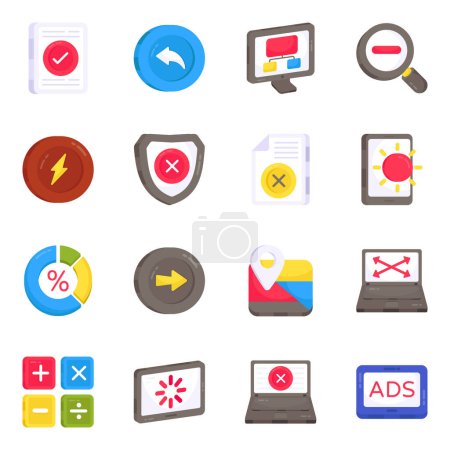 Illustration for Pack of Ui and Ux Flat Icons - Royalty Free Image