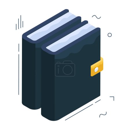 Illustration for Conceptual isometric design icon of notebook - Royalty Free Image