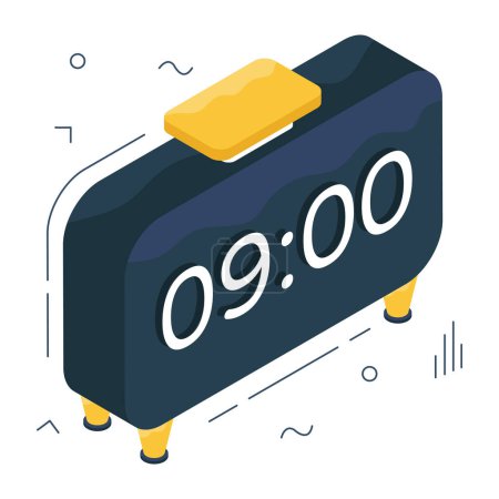 Editable design icon of digital clock 