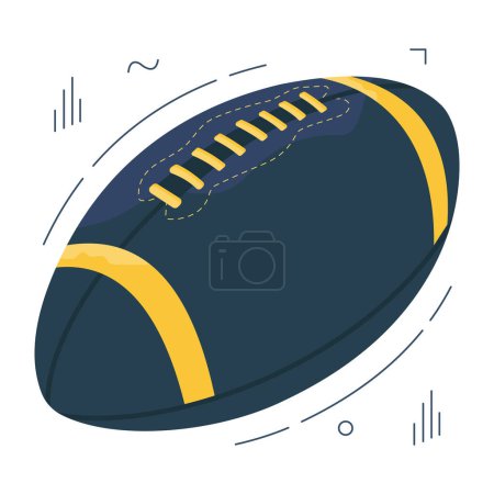 A isometric design icon of rugby, American football