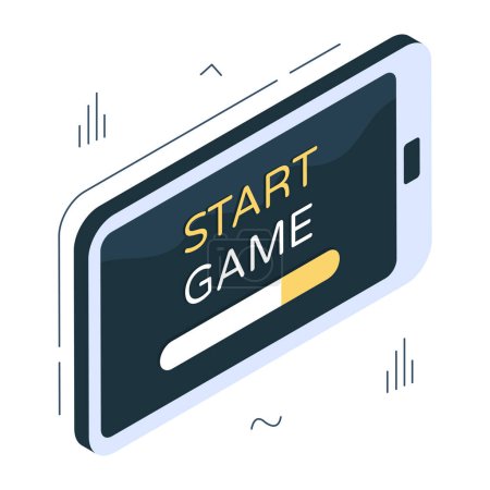 An isometric design, icon of game start