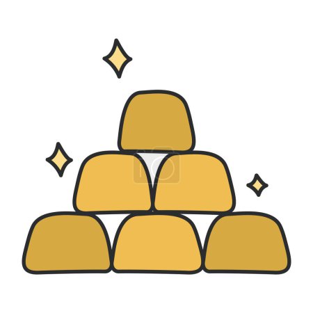 An editable design icon of ingots