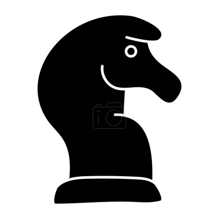 Strategy game icon, solid design of chess knight