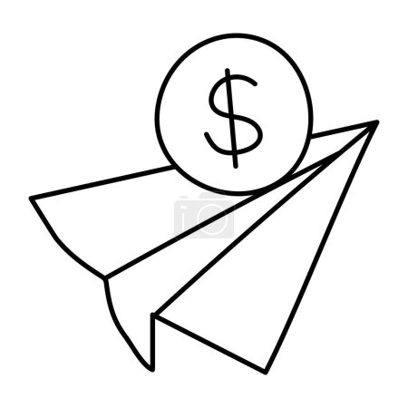 Téléchargez les illustrations : Icône de conception modifiable de l'avion de papier - en licence libre de droit