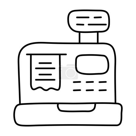 Téléchargez les illustrations : Une icône de téléchargement premium de caisse enregistreuse - en licence libre de droit