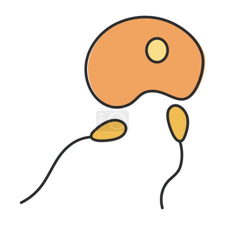 A flat design icon of insemination 