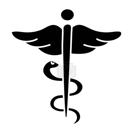 Illustration for Editable design icon of caduceus - Royalty Free Image