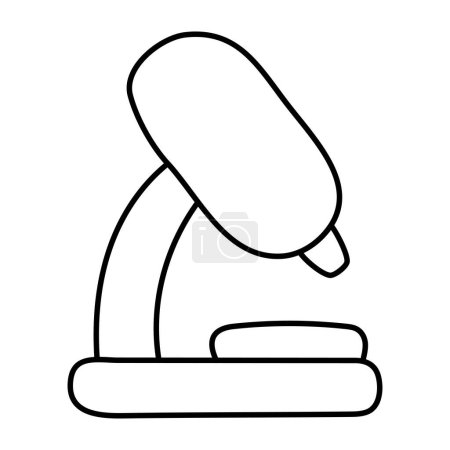 Téléchargez les illustrations : Une icône de conception linéaire du microscope - en licence libre de droit