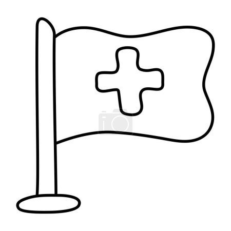 Moderne Design-Ikone der medizinischen Flagge 