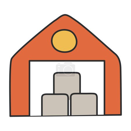 Une icône de design plat de l'entrepôt