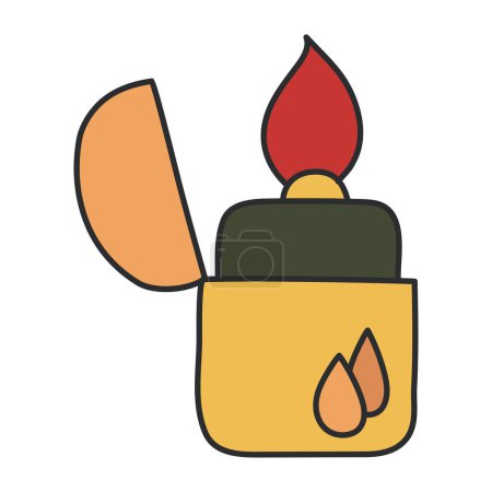 Téléchargez les illustrations : Un design d'icône plate de briquet - en licence libre de droit