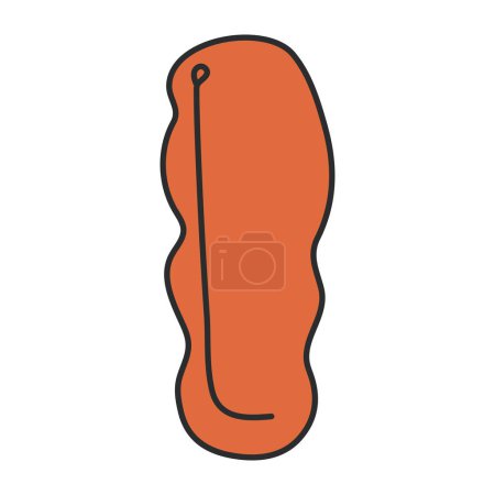 A colored design icon of sleeping bag