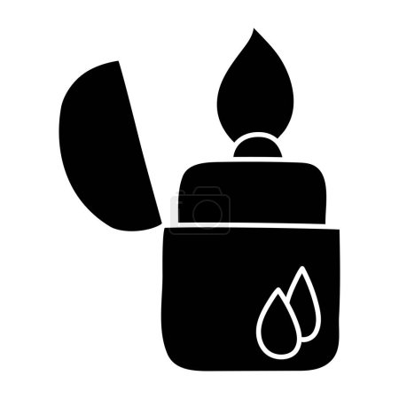 Téléchargez les illustrations : Un design d'icône solide de briquet - en licence libre de droit