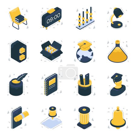 Pack of Learning Isometric Icons