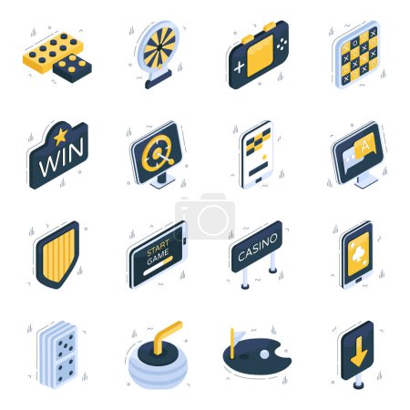 Set of Sports Accessories Isometric Icons 
