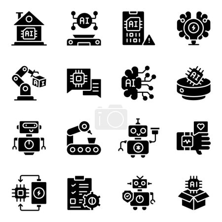 Set of Intelligence Solid Icons 
