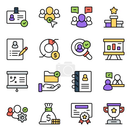 Illustration for Set of Business Flat Icons - Royalty Free Image